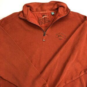 Tommy Bahama Men Zip Orange Cotton Large Pullover